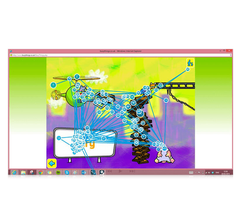 Tobii Dynavox Gaze Viewer所记录的图像中的热点图